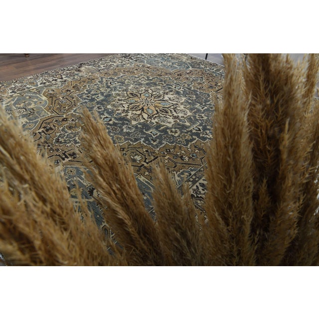 Coffee 1970s Vintage Persian Handmade Wool Cotton Brown Area Rug For Sale - Image 8 of 11