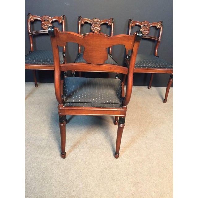 1990s 1990s Set of 6 Regency Style Dining Room Chairs For Sale - Image 5 of 9