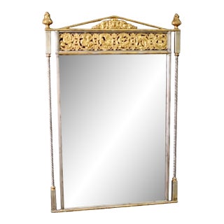 Maison Jansen Neoclassical Bronze & Metal Mirror For Sale