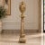 Make a striking statement with this exquisite French-style porcelain vase on pedestal, featuring a rich beige finish...