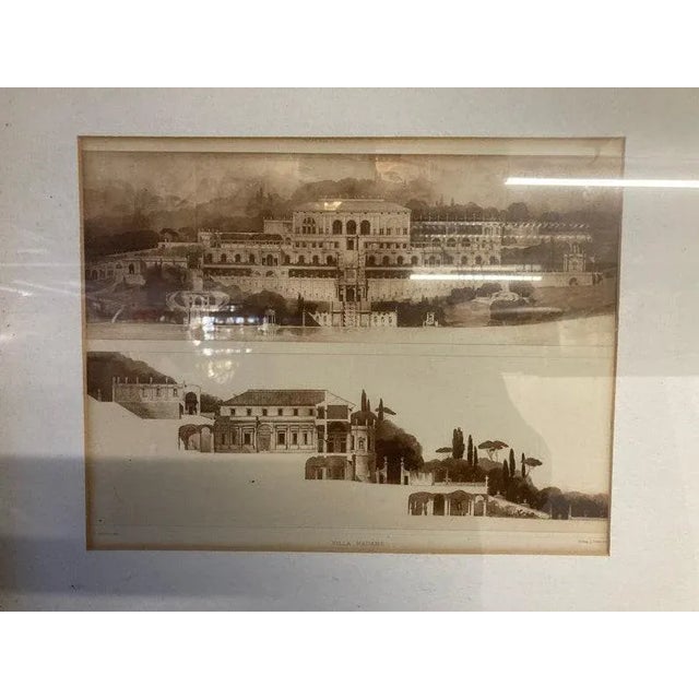 1950s Vintage Framed Etching Villa Madam For Sale - Image 5 of 8