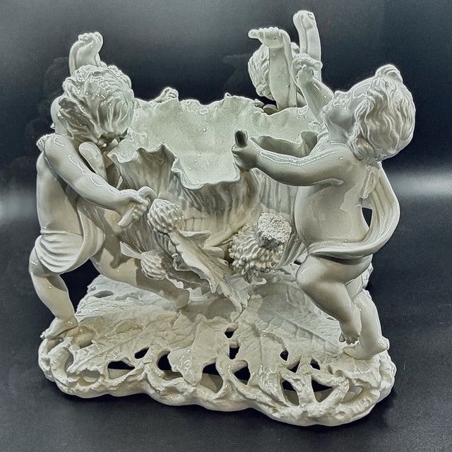 Large Antique Blanc De Chine Porcelain Cherub Centrepiece Bowl from T. Goode & Co. London, 1900 For Sale - Image 14 of 18