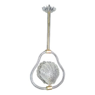1950s Charming "Shell" Trasparent Murano Glass Chandelier by Barovier E Toso For Sale