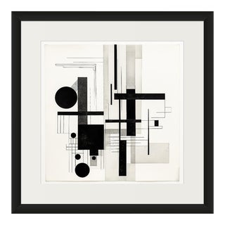 20' X 20' Framed Black and White Abstract Minimalist Limited Edition Print For Sale