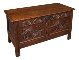 Large Antique Carved Coffer, English Oak, Blanket Chest, William Iii, Circa 1700