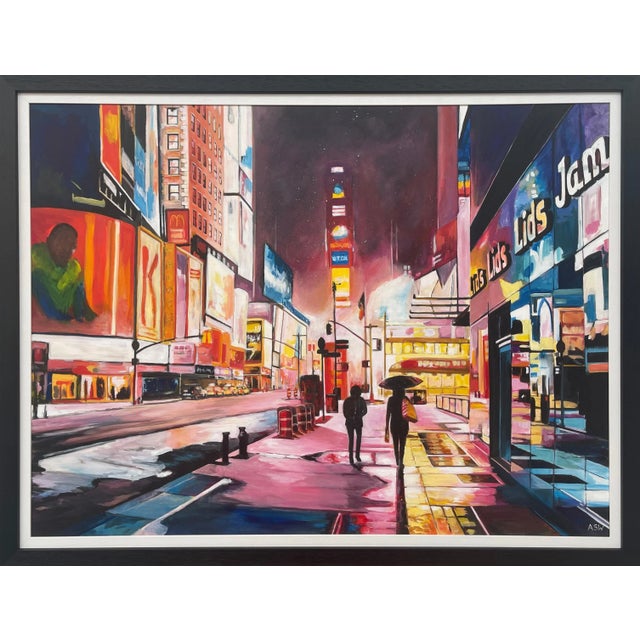 Painting of Times Square Manhattan New York City - Unique Original Art by Contemporary British Artist, 2021 For Sale - Image 13 of 13