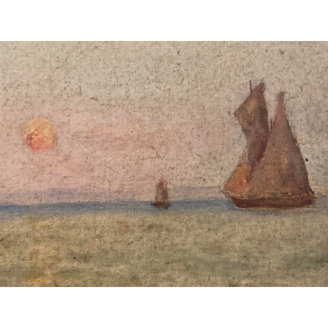 F. Peyre, Seascape at Sunset, 1920s, Oil on Canvas For Sale - Image 13 of 14