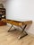 Vintage John Stuart MCM Burlwood Executive Desk Bronze Legs Glass Top Collectable For Sale - Image 10 of 13