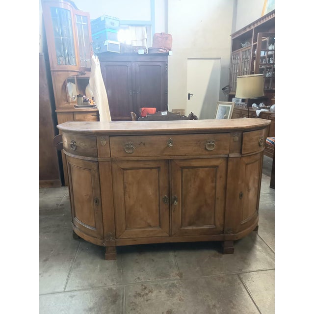 Low Sideboard in French Blonde Walnut, 1890 For Sale - Image 6 of 6