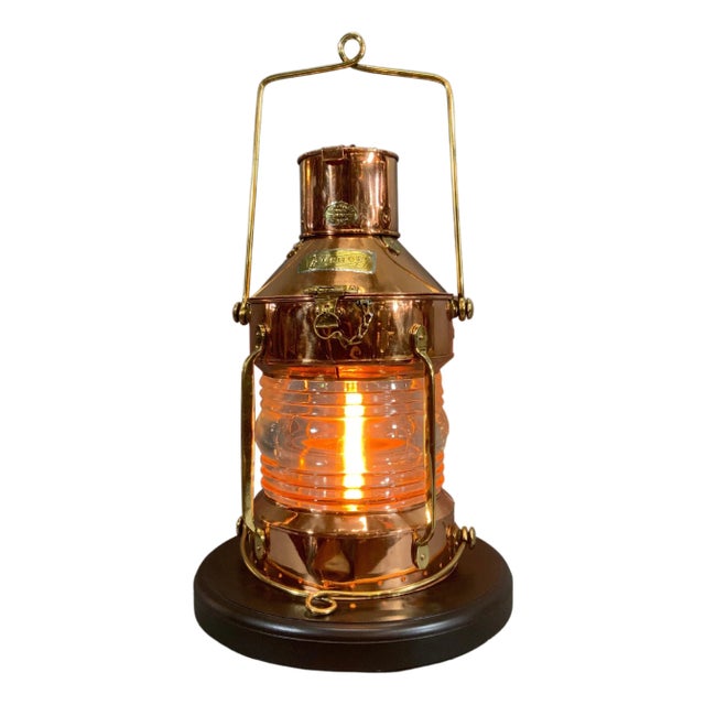 Ship's Copper Anchor Lantern from Early Twentieth Century by R.C. Murray For Sale