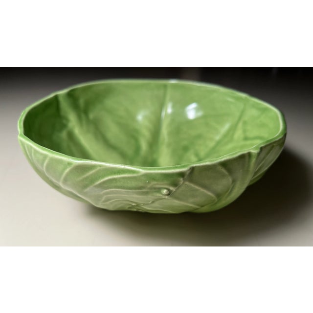 Ceramic Barbara Eigen-Studio Pottery Cabbage Leaf Bowls-Signed-a Pair For Sale - Image 7 of 12