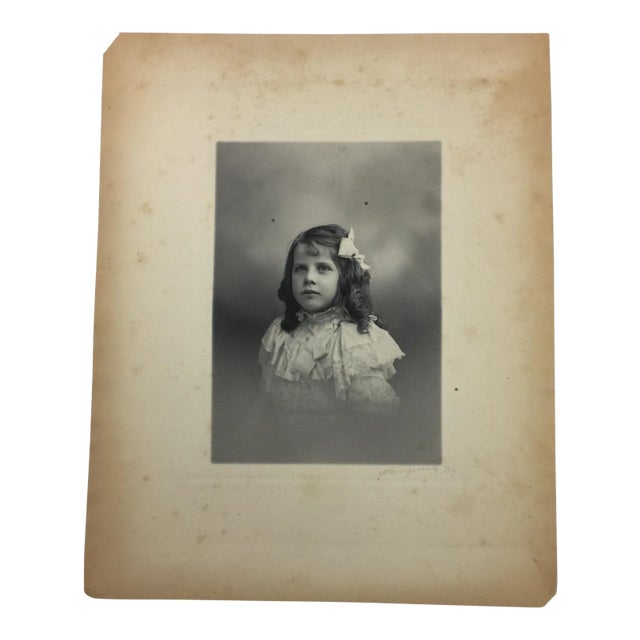 Antique 19th-Century Photograph Portrait of a Girl For Sale