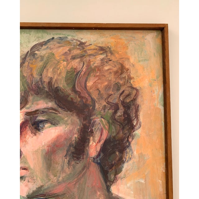 1970s 1970's Rosamond Colomé Original Oil Male Portrait For Sale - Image 5 of 8