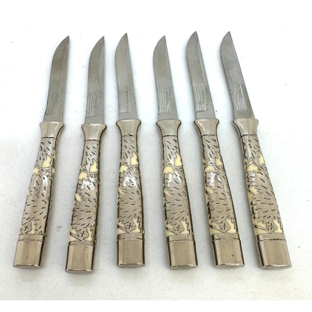 1950s Fruit Knives Briddell Boxed Set of 6 For Sale - Image 4 of 4