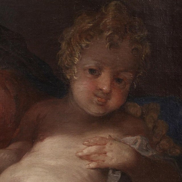 Madonna with Child and Cherub, 1750, Oil on Canvas, Framed For Sale - Image 12 of 16