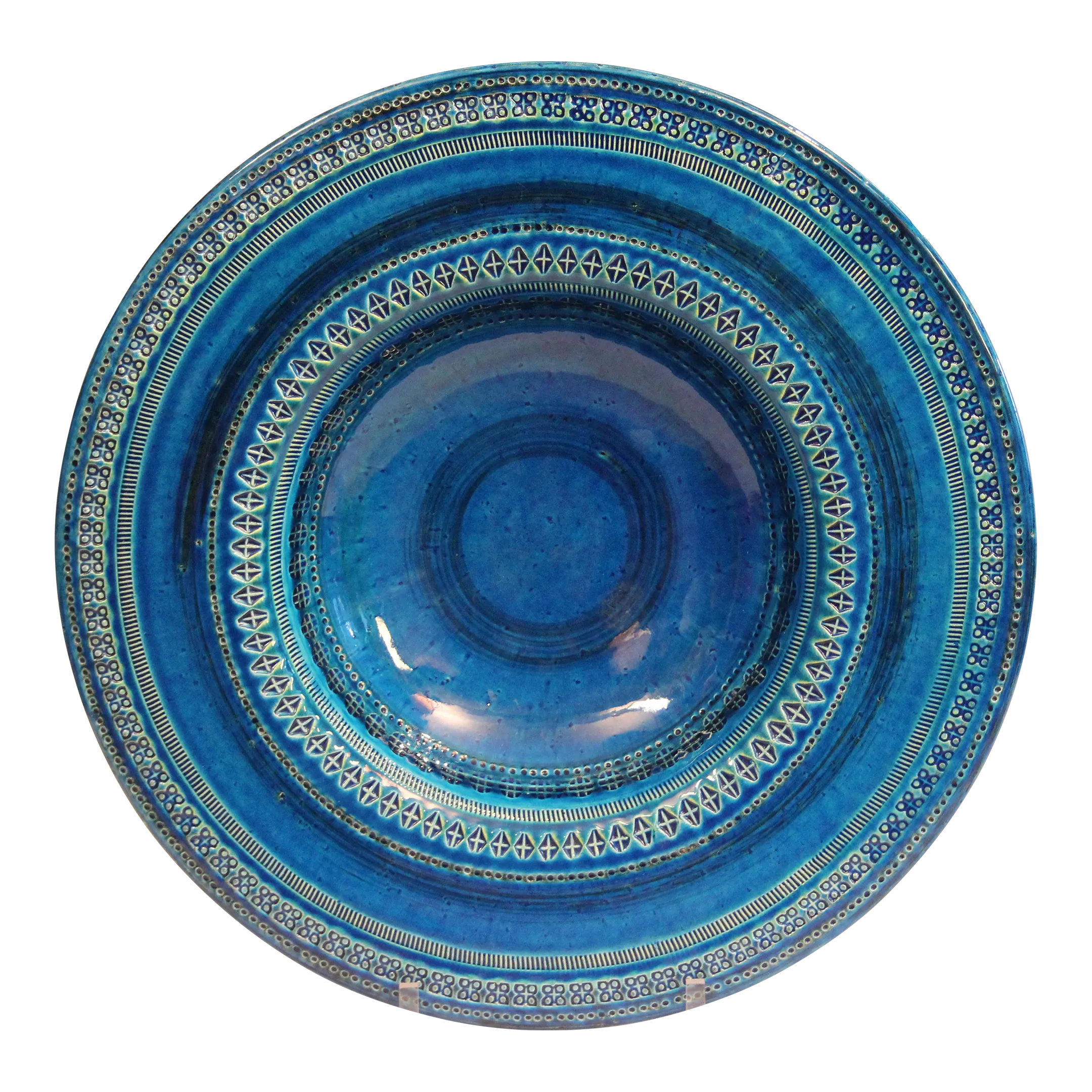 Vintage Crate & Barrel Bitossi Rimini Blue Pottery Centerpiece