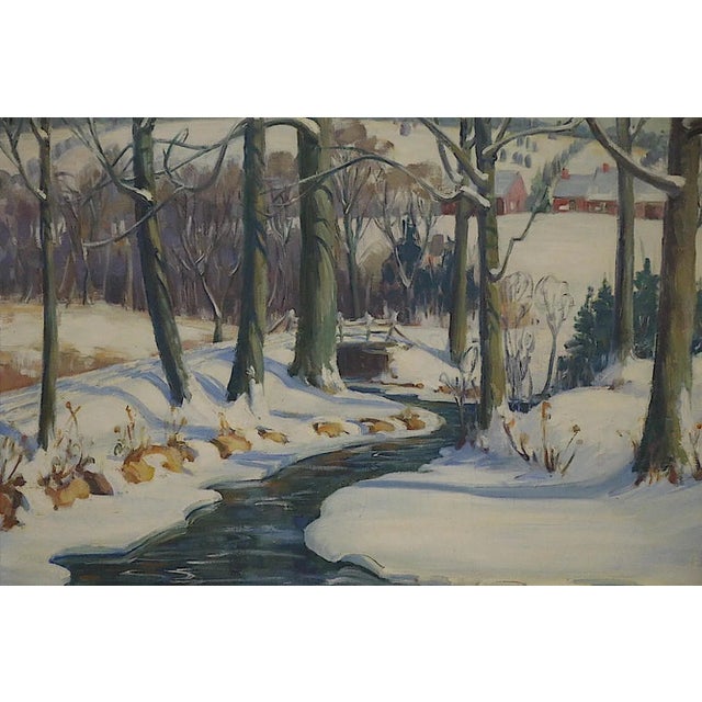 Robert L. Palliser (New York, 20th century) Untitled (winter creek landscape) Oil on canvas Signed to lower left...