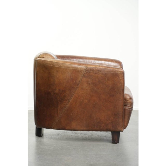 Cognac-Colored Cowhide Aviator Armchair For Sale - Image 3 of 13