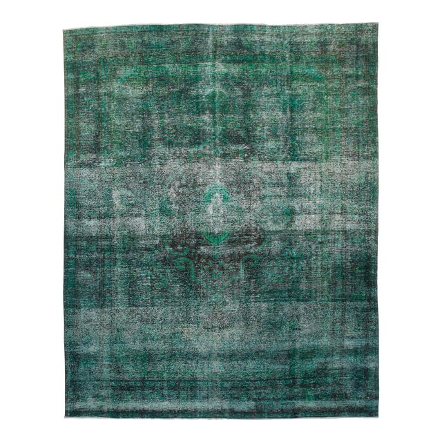 Vintage Rug, Green 9x12 For Sale