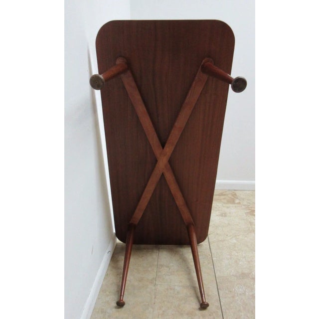 1990s Custom Space Age Coffee Serving Table Mahogany Inlaid Mid Century Danish Dark Sputnik For Sale In Philadelphia - Image 6 of 11