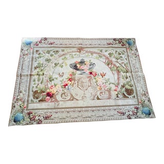 Vintage Beauvais French Wool and Cotton Wall Tapestry For Sale