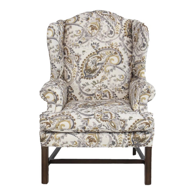 Sherril Furniture High-Back Wing Chair For Sale