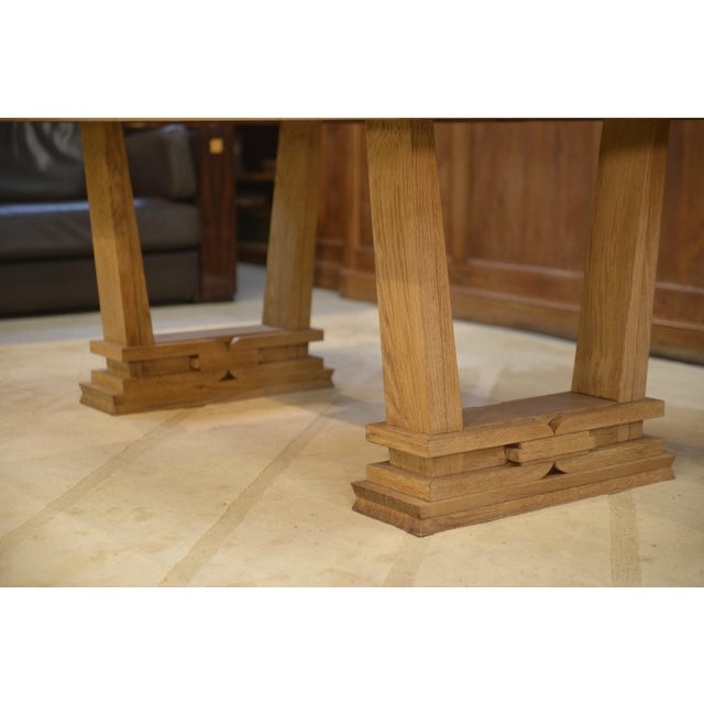Beige Art Deco Oak Table, 1940s For Sale - Image 8 of 15