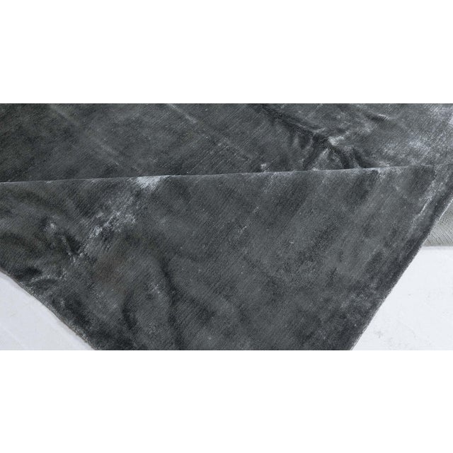 Contemporary solid steel gray hand knotted silk rug by Doris Leslie Blau Size: 13'3" × 19'0" (403 × 579 cm) Silk rugs are...