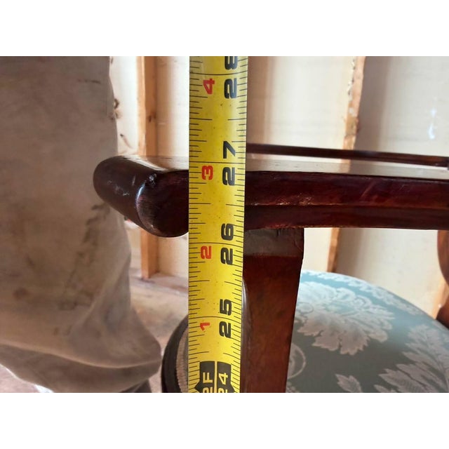 Brown Antique Art Nouveau Marquetry Mixed Wood Oak Open Armchair For Sale - Image 8 of 17