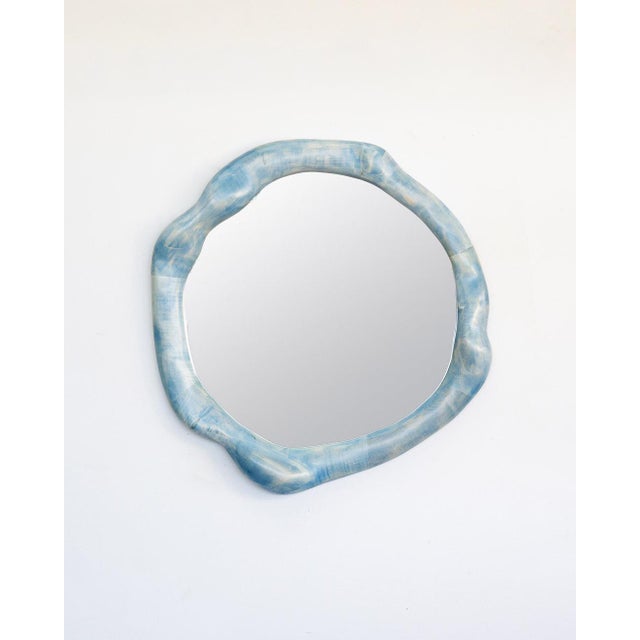 Not Yet Made - Made To Order Bleached Maple and Wood Stain Round Wall Mirror by Alexander Knysch For Sale - Image 5 of 8