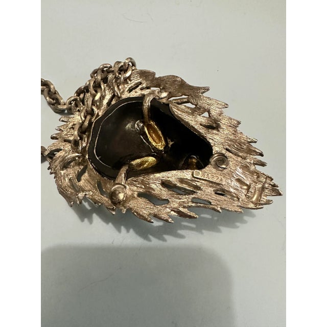 Hollywood Regency 1970s Razza Lion Head Necklace For Sale - Image 3 of 3