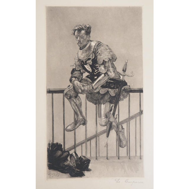 Paul Renouard Knight resting - The Opera: Le Comparse, 1893 Original etching Signed in pencil On Japanese paper 48 x 32 cm...