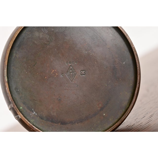 Heintz Arts & Crafts Sterling Silver on Bronze Vase For Sale - Image 10 of 12