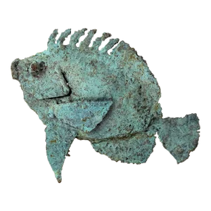 Early 21st Century Bronze Artist Made Brutalist Style Fish Sculpture