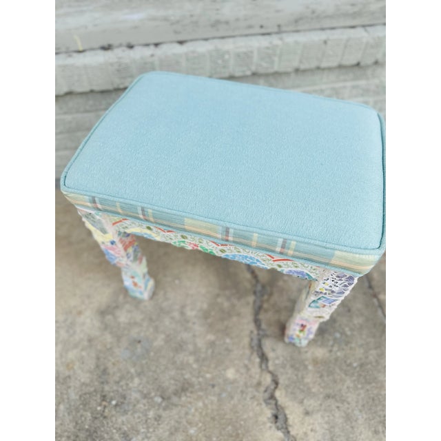 Small Vintage Mosaic Bench For Sale In Charleston - Image 6 of 10