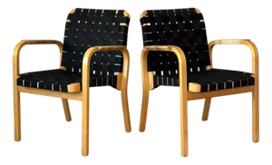 Model 45 Lounge Chairs attributed to Alvar Aalto for Artek, 1970s, Set of 2