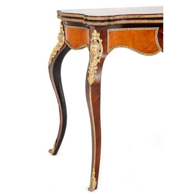 Traditional Empire French Card Table, 1860s For Sale - Image 3 of 14