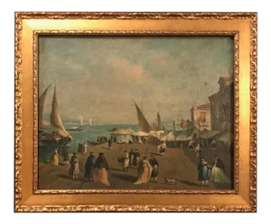 18th Century Giacomo Guardi Old Master Painting of Venetian Lagoon