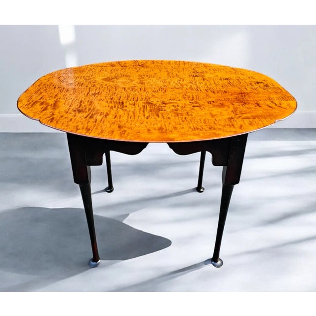 Brown j.l. Treharn Tiger Maple Springfield Dining Table For Sale - Image 8 of 10
