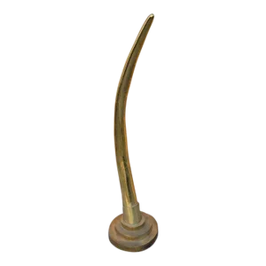 Vintage Mid Century Oversized Brass Elephant Tusk Horn