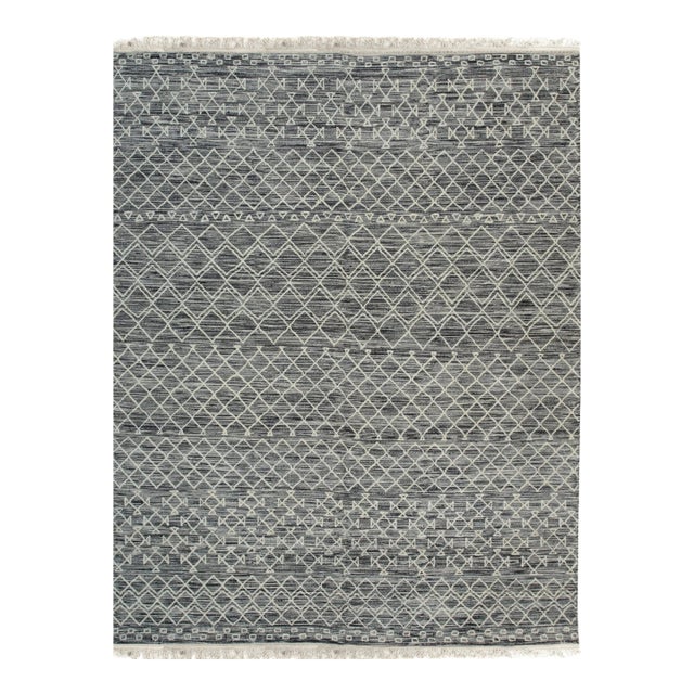 4x6 Penelope Kilim Brown Diamond Geometric Handmade Wool Carpet Rug For Sale