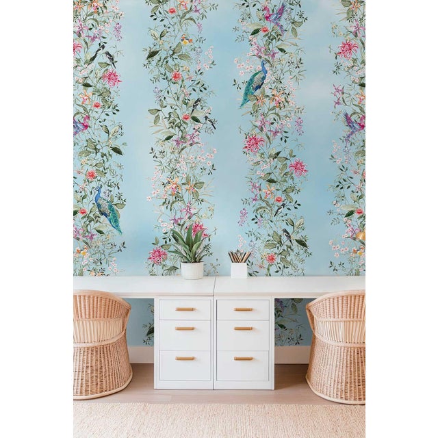 Our Mahjong Garden Stripe Wallpaper takes the timeless beauty of classic chinoiserie and gives it a fresh, collected feel....