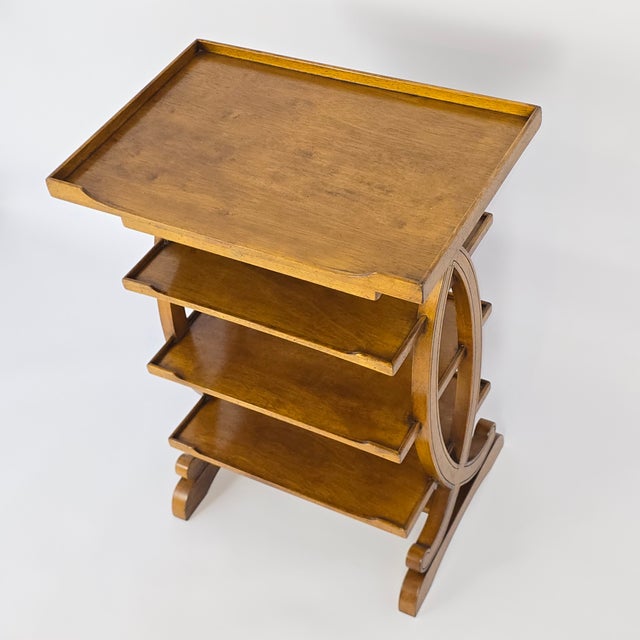 French Country 1930s French Charles X Style Fruitwood Four-Tier Etagere For Sale - Image 3 of 9