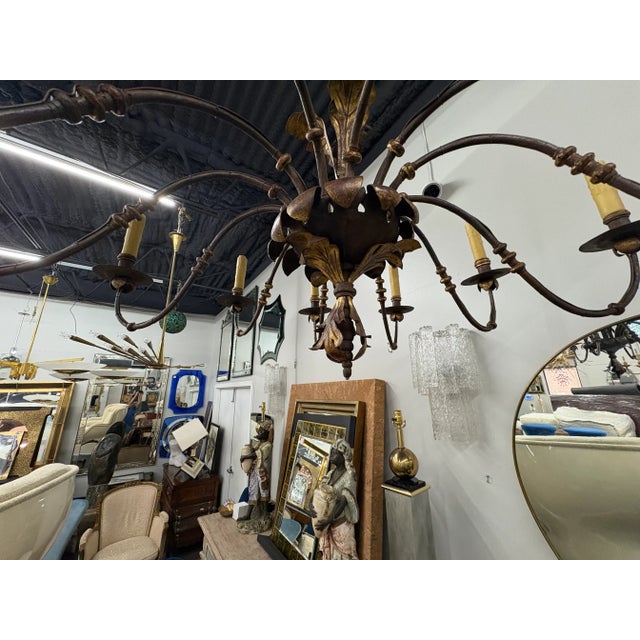 16th Century Italian Wrought Iron Chandelier For Sale - Image 10 of 17