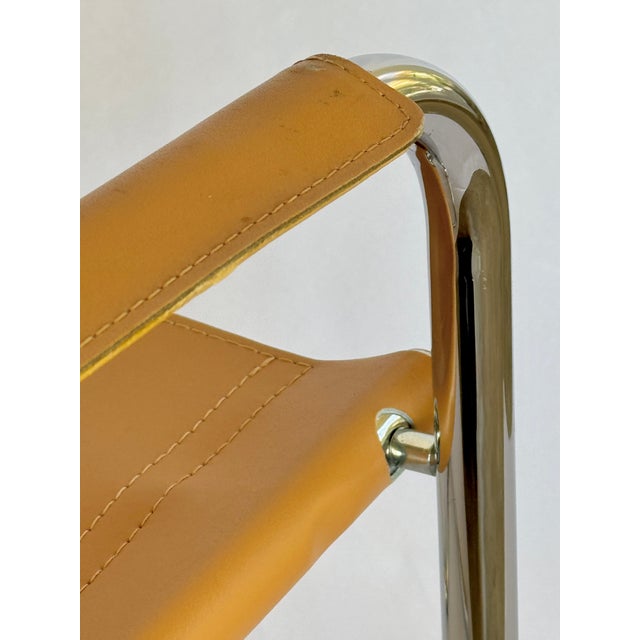 Mid Century Mart Stam Style Leather and Chrome Armchairs - A Pair For Sale - Image 15 of 17