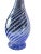 Blue Late 20th Century Turkish Pasabahce Blue Spiral Pattern Ruffle Top Vase For Sale - Image 8 of 11