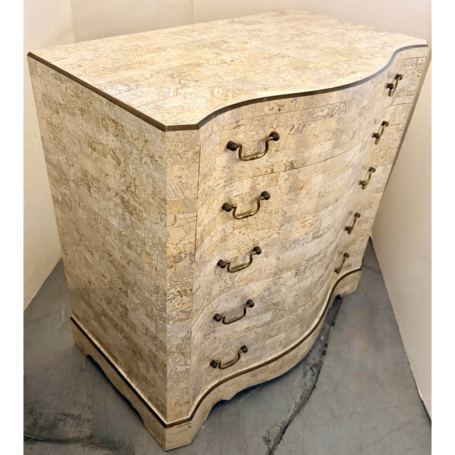1980s Tessellated Stone With Inlaid Bronze Commode Design by Maitland Smith For Sale In Miami - Image 6 of 12