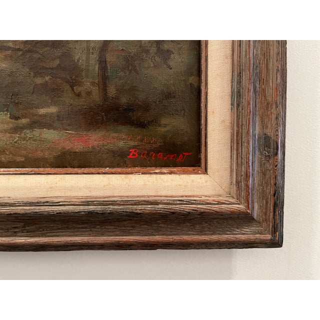 Realism 1967 "Connecticut Woodland"-Original Oil on Canvas-R. Baranet For Sale - Image 3 of 4