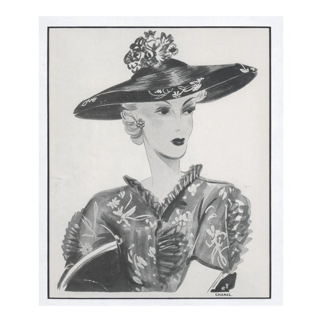 1938 French Chanel Fashion Print For Sale