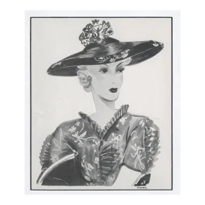 1938 French Chanel Fashion Print